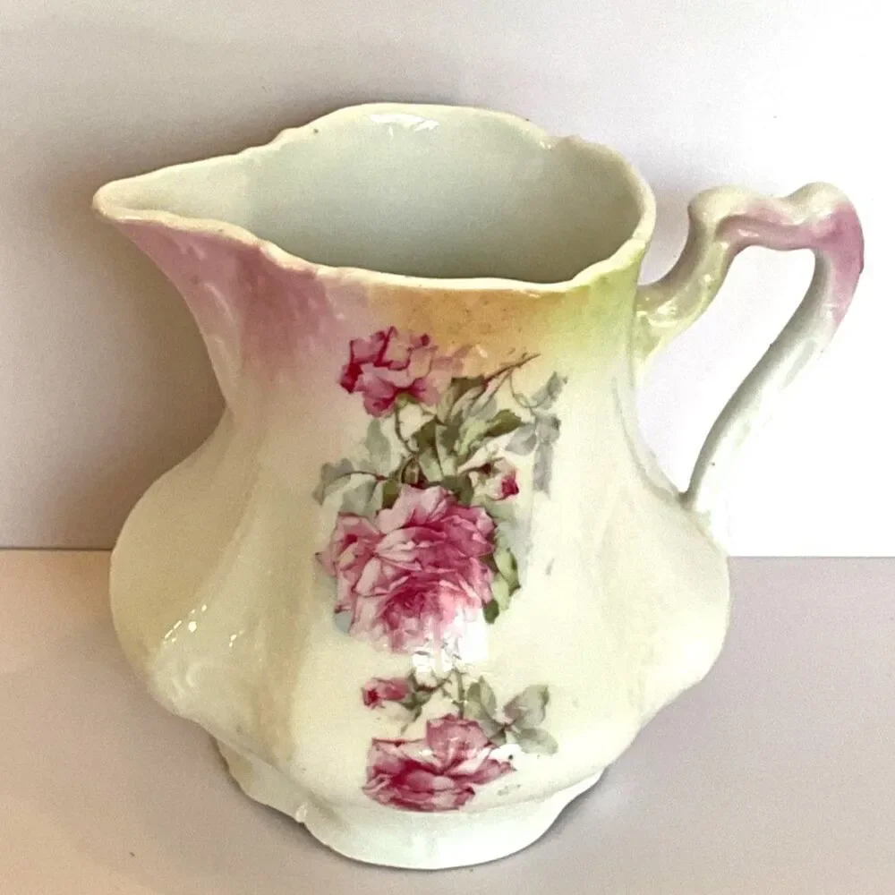 Absolute Best Vintage Shabby Cottage Rose Pitcher pink roses must see